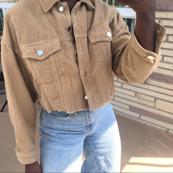 Cropped, Raw Hem Corduroy Jacket - Picture 3 of 3